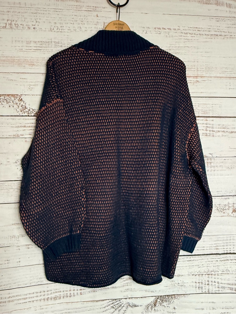 Free People Oversized Maisie Sweater Midnight Cedar Combo Size Medium NWT$148 - Picture 8 of 12